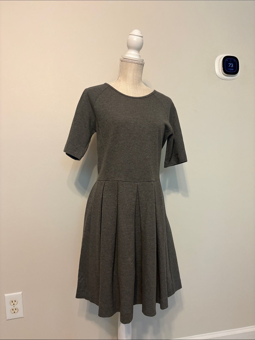 GAP Charcoal Midi Fit-and-Flare Dress